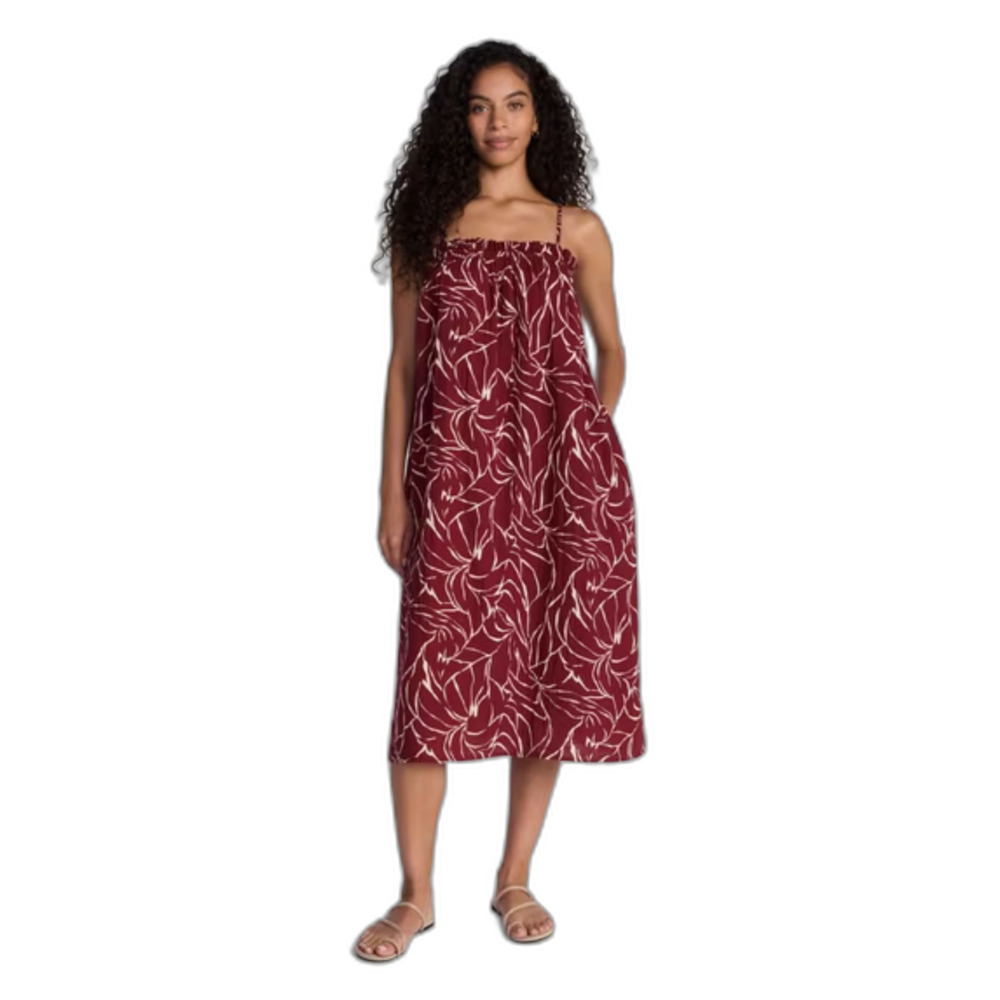 Women's Cotton Sleeveless Maxi Dress, Color: Luscious Merlot, Size: XL